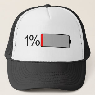 Funny Down to 1% Battery Left Trucker Hat
