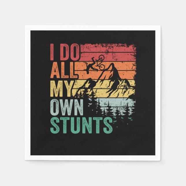 Funny Downhill Mountain Biking Gift Vintage MTB Napkin (Front)