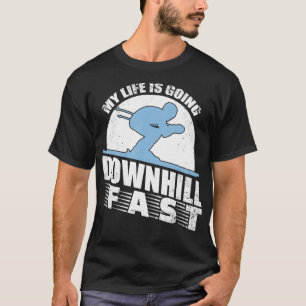 Funny Downhill Ski Gift For Kids Men Women Cool Sk T-Shirt