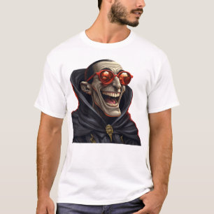 Funny Dracula Vampire with Glasses T-Shirt
