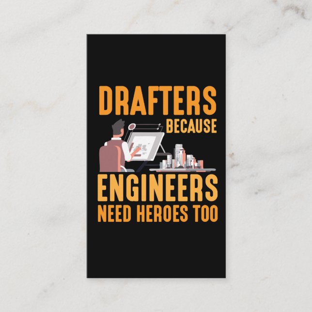 Funny Drafting Technician Gift for Drafters Business Card (Front)