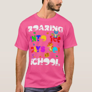 Funny Dragon and Dinosaur Roaring into 100 Days of T-Shirt