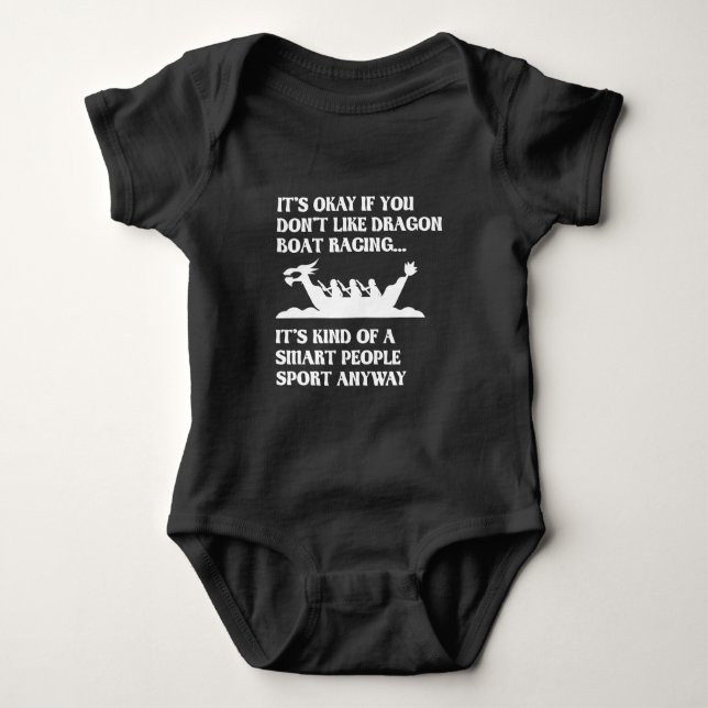 Funny Dragon Boat Racing Humour Boating Row Baby Bodysuit (Front)