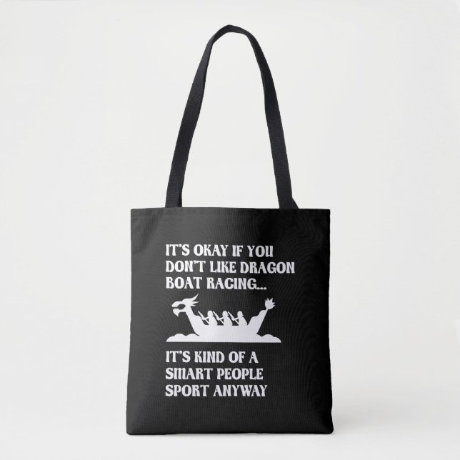 Funny Dragon Boat Racing Humour Boating Row Tote Bag (Front)