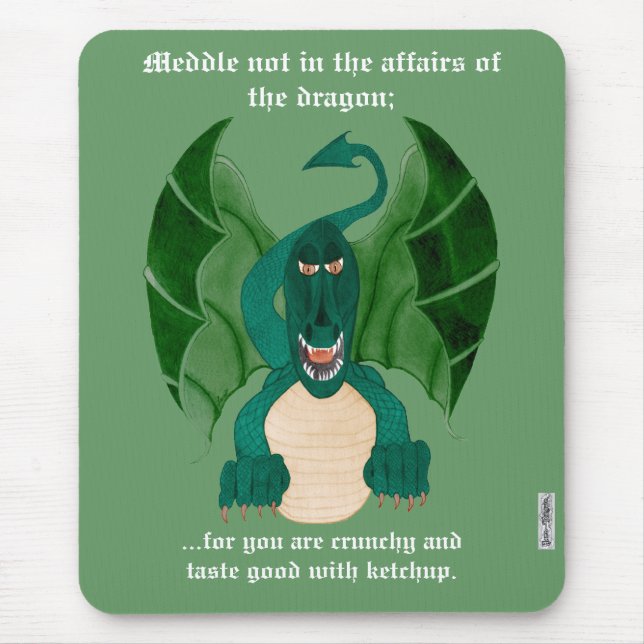 Funny Dragon Mousemat (Front)