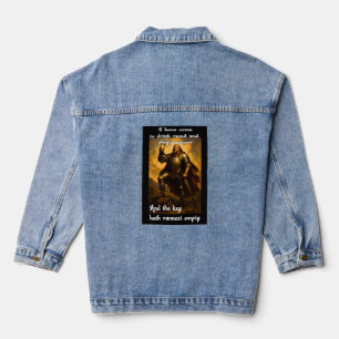 Funny dragon slayer mead drinker humour fantasy ar denim jacket