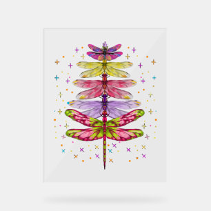 Funny Dragonfly Christmas Tree Acrylic Sign