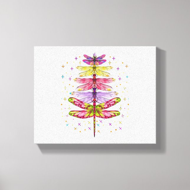 Funny Dragonfly Christmas Tree  Canvas Print (Front)