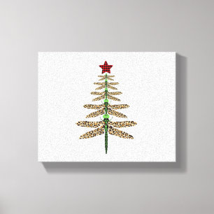 Funny Dragonfly christmas tree ornaments leopard Canvas Print