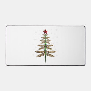 Funny Dragonfly christmas tree ornaments leopard Desk Mat