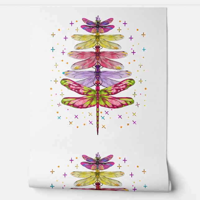 Funny Dragonfly Christmas Tree  Wallpaper (Unrolling)