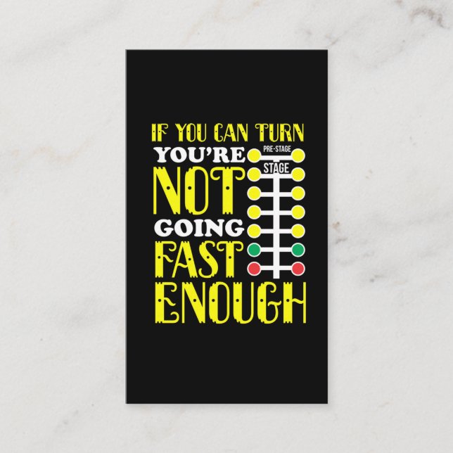 Funny Dragster Driver Race Car Enthusiast Business Card (Front)