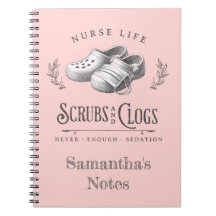 Funny drawing of Scrubs & Clogs personalised Nurse