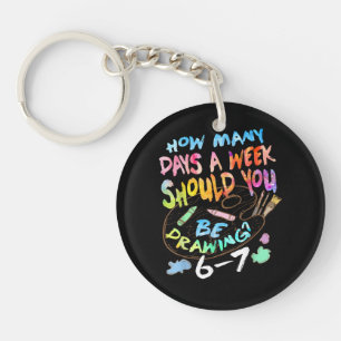 Funny Drawing Sketching Artist Key Ring