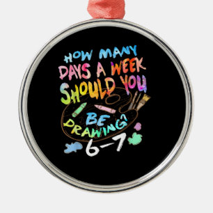 Funny Drawing Sketching Artist Metal Tree Decoration