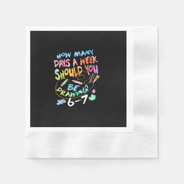 Funny Drawing Sketching Artist  Napkin (Front)