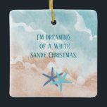 Funny Dreaming of Beach Photo Christmas Ceramic Ornament<br><div class="desc">The beach is one of the most popular places to visit during the holidays. This ceramic ornament would make a great addition to your tree or a fun gift for someone who loves the beach. Add a photo to the back.</div>