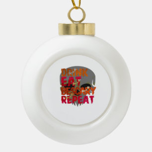 Funny Drink Eat Be Scary Halloween Design Creative Ceramic Ball Christmas Ornament