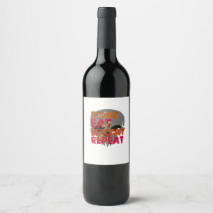 Funny Drink Eat Be Scary Halloween Design Creative Wine Label