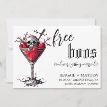 Funny Drink Free Boos Photo Halloween Wedding 
