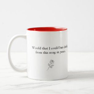 Funny Drink in Peace Minimalist Two-Tone Coffee Mug