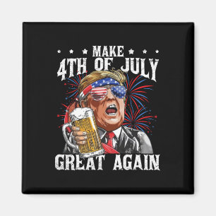 Funny Drinking Beer Team Make 4th Of July Great Ag Magnet