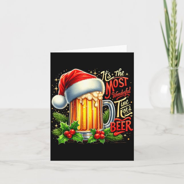 Funny Drinking Christmas Santa Beer Lovers Trend N Card (Front)