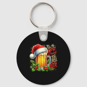 Funny Drinking Christmas Santa Beer Lovers Trend N Key Ring