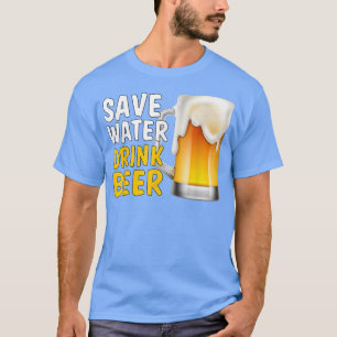 Funny Drinking Dad Save Water Drink Beer Funny Bee T-Shirt