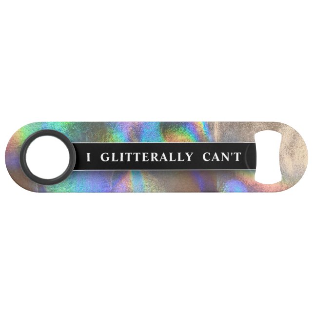 Funny Drinking Joke Faux Holographic Monogram Name (Front (Horizontal))