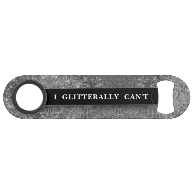Funny Drinking Joke Silver Glitter Monogram Name (Front (Horizontal))