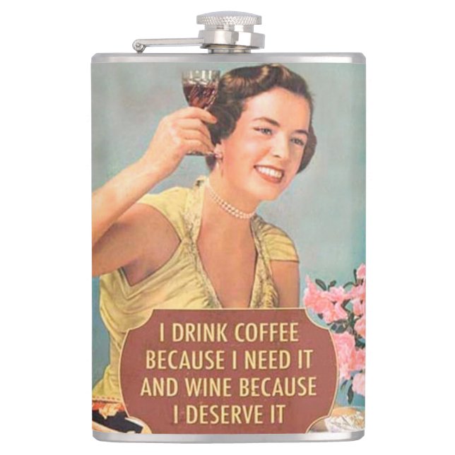 funny drinking quotes hip flask (Front)