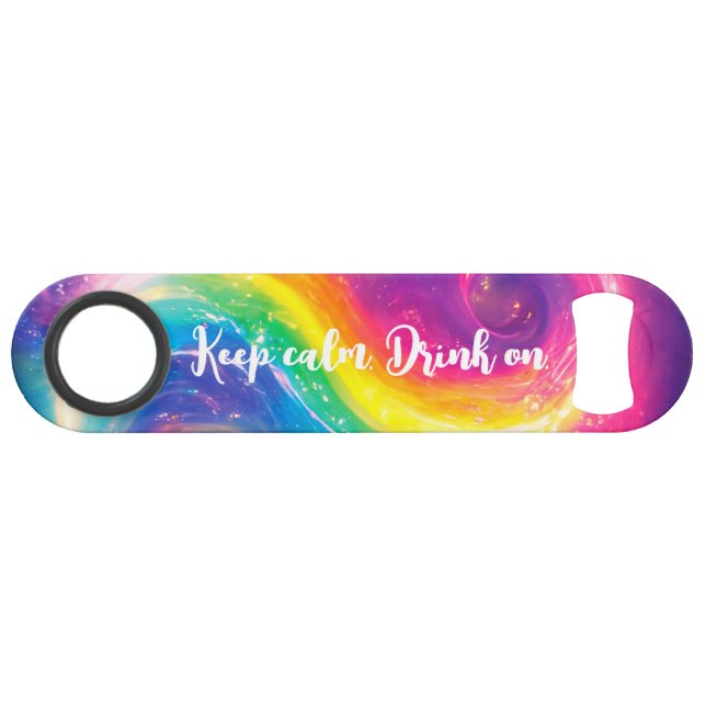 Funny Drinking Rainbow Tie-Dye Galaxy Keep Calm (Front (Horizontal))