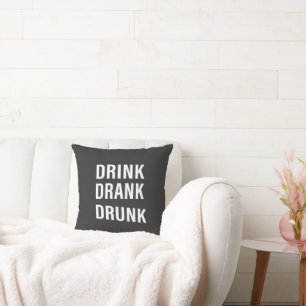 Funny drinking sayings about whiskey drinker cushion