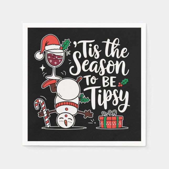 Funny drinking wine party napkin (Front)