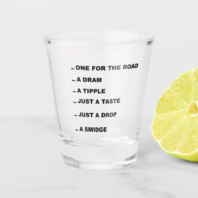 funny drinks measure Shot glass (Front)