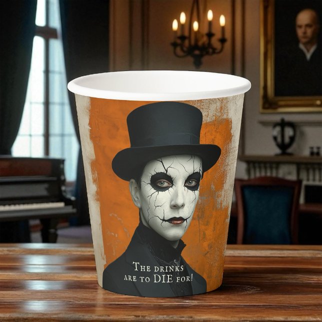 Funny Drinks to Die For Gothic Halloween Paper Cups (Serves both hot and cold beverages.)