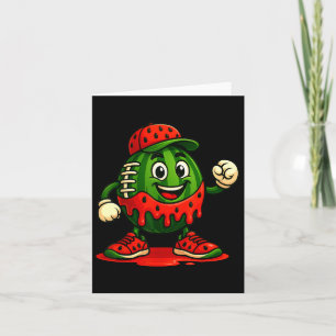 Funny Dripping Watermelon Football Watermelon Day  Card