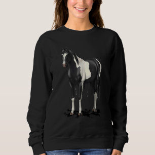 Funny Dripping Wet Paint Horse Black Pinto Horse L Sweatshirt