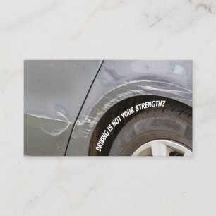 Funny driving instructor driving school car repair business card