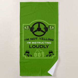 Funny Driving Instructor Gift Beach Towel