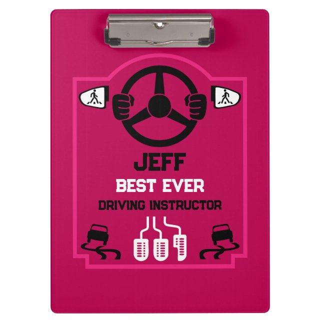 Funny Driving Instructor Gift Clipboard (Front)