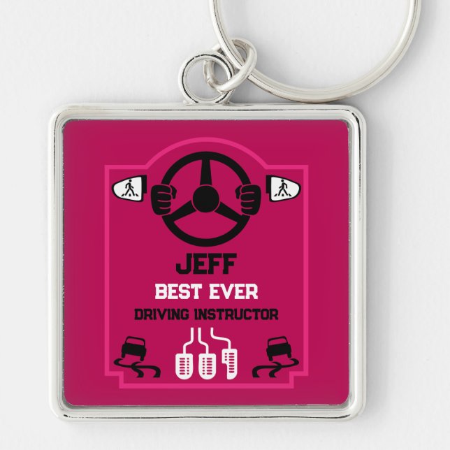 Funny Driving Instructor Gift Key Ring (Front)