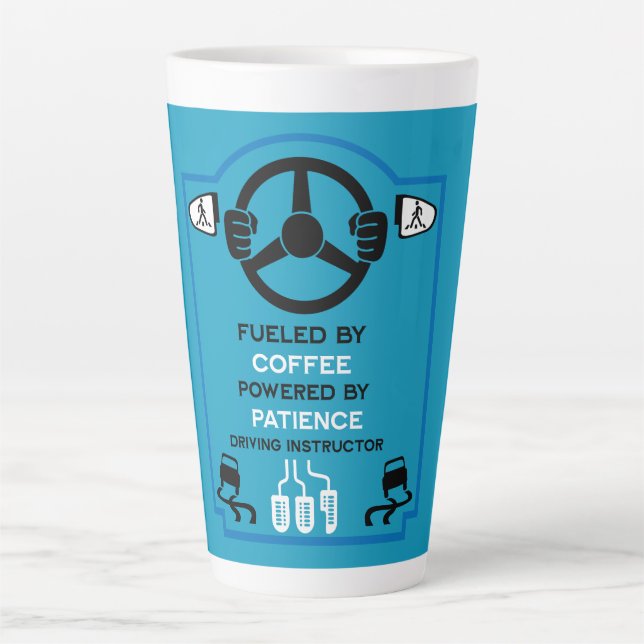 Funny Driving Instructor Gift Latte Mug (Front)