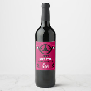 Funny Driving Instructor Gift Wine Label