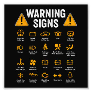 Funny Driving Warning Signs 101 Auto Mechanic Gift