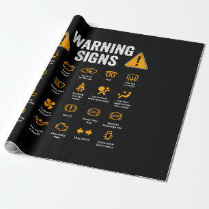 Funny Driving Warning Signs 101 Auto Mechanic Gift Wrapping Paper