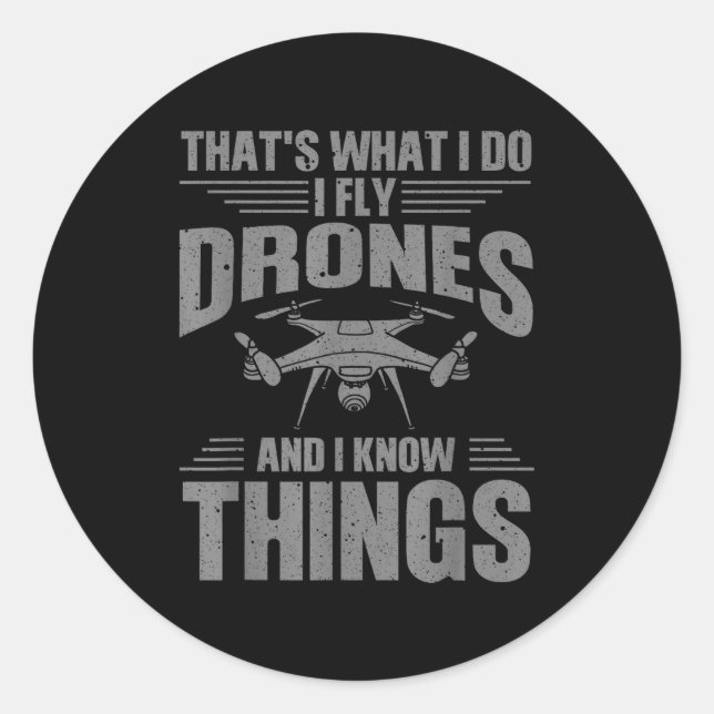 Funny Drone Art For Men Women Boys Drone Racing Dr Classic Round Sticker (Front)