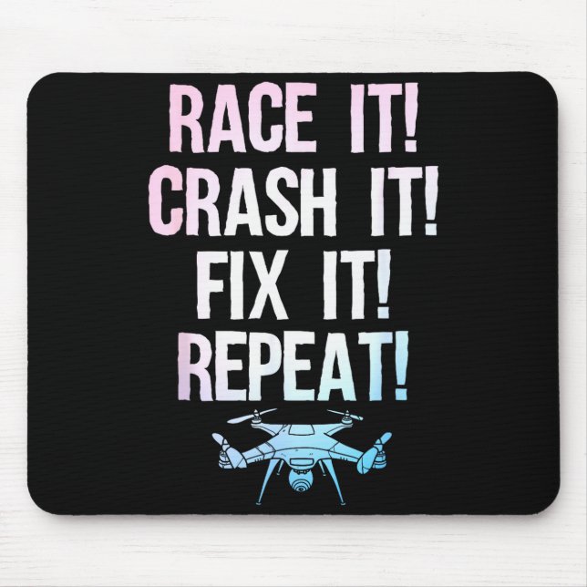 Funny Drone Art For Men Women Boys Drone Racing Dr Mouse Pad (Front)