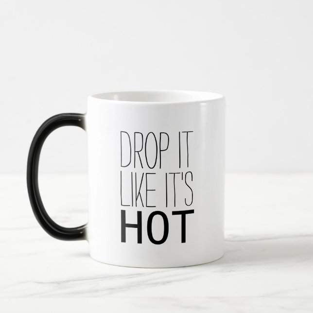 Funny Drop it like it's Hot morphing hipster humou Magic Mug (Left)